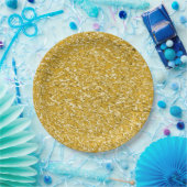 PURE GOLD Spritzer Pattern + Ihr Text / Foto Pappteller (Party)