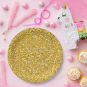 PURE GOLD Spritzer Pattern + Ihr Text / Foto Pappteller (Party)