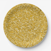 PURE GOLD Spritzer Pattern + Ihr Text / Foto Pappteller (Vorderseite)