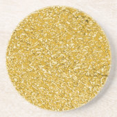 PURE GOLD Spritzer Pattern + Ihr Text / Foto Sandstein Untersetzer (Vorne)