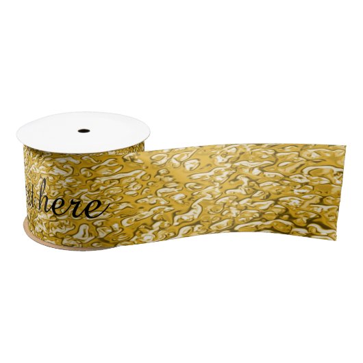 PURE GOLD Spritzer Pattern + Ihr Text / Foto Satinband (Spule)