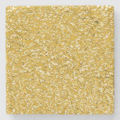 PURE GOLD Spritzer Pattern + Ihr Text / Foto Steinuntersetzer (Vorderseite)