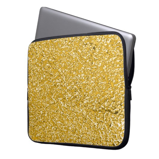 PURE GOLD Spritzer Pattern + Text Laptopschutzhülle (Vorderseite Links)