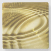 PURE GOLDEN WAVS soft Pattern + Ihr Text / Foto Steinuntersetzer (Vorderseite)