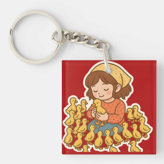 Pure Joy with Little Ducklings 🐥💛" Schlüsselanhänger (Vorderseite)