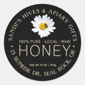PURE LOCAL RAW HONEY-Label mit Bienen & Bienen Runder Aufkleber (Vorderseite)