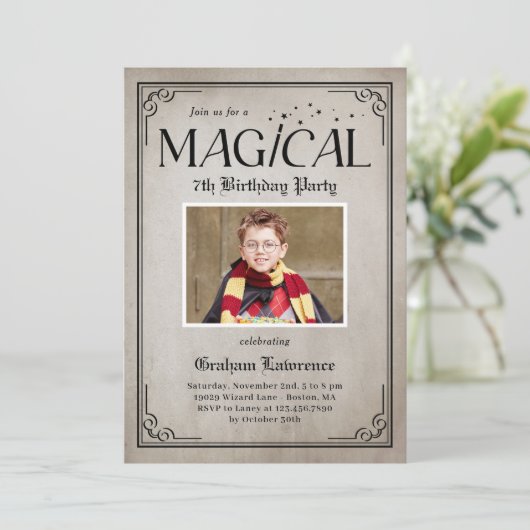 Pure Magic Birthday Halloween-Party Einladung (Stehend Vorderseite)