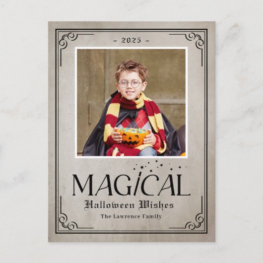Pure Magic Fun Halloween Foto Card Postkarte (Vorderseite)