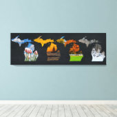 Pure Michigan Four Seasons Leinwanddruck (Insitu (Holzboden))