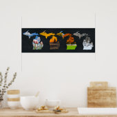 Pure Michigan Seasons Artwork Poster (Küche)