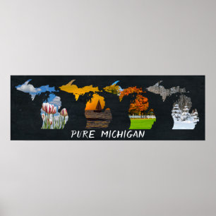 Pure Michigan Seasons Artwork Poster