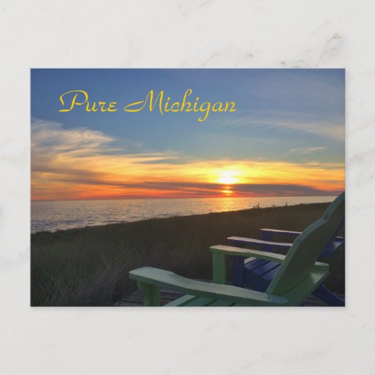 Pure Michigan Sunset Beach Postkarte (Vorderseite)