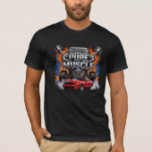 Pure Muscle Power – Engine Muscle Car with Flame T-Shirt (Vorderseite)