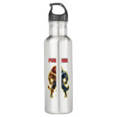 Pure Power – Strong Animal Muscle Cartoon Design Edelstahlflasche (Rückseite)