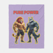 Pure Power – Strong Animal Muscle Cartoon Design Fleecedecke (Vorderseite)