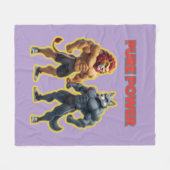 Pure Power – Strong Animal Muscle Cartoon Design Fleecedecke (Vorderseite (Horizontal))