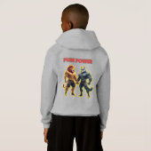 Pure Power – Strong Animal Muscle Cartoon Design Hoodie (Schwarz voll)