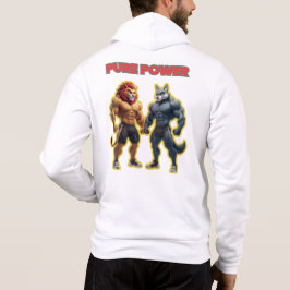 Pure Power – Strong Animal Muscle Cartoon Design Hoodie