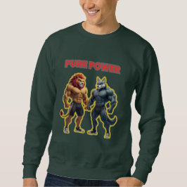 Pure Power – Strong Animal Muscle Cartoon Design Sweatshirt