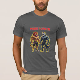Pure Power – Strong Animal Muscle Cartoon Design T-Shirt