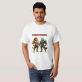 Pure Power – Strong Animal Muscle Cartoon Design T-Shirt (Vorne ganz)