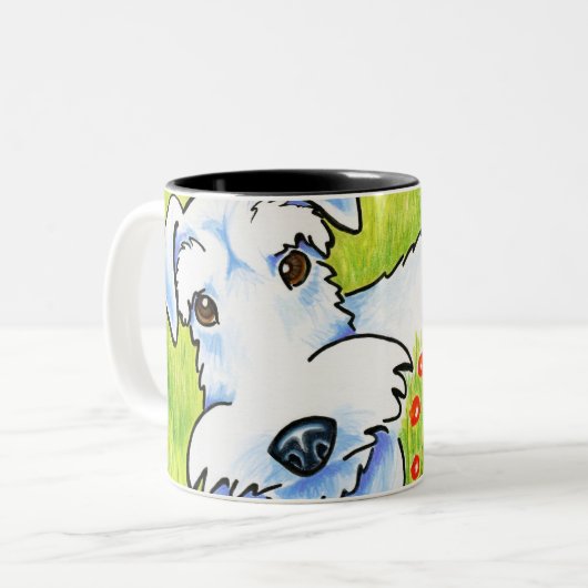 Pure Schnauzer Zweifarbige Tasse (Vorderseite Links)