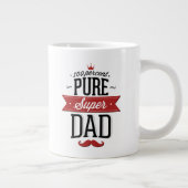Pure Super Vater Mustache Rot und Schwarz Jumbo-Tasse (Rechts)