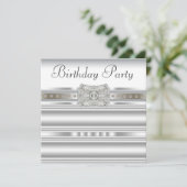 Pure White Diamond Frauen Geburtstagsparty Einladung (Stehend Vorderseite)