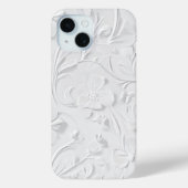 Pure White Embossed Floral iPhone Case (Rückseite)