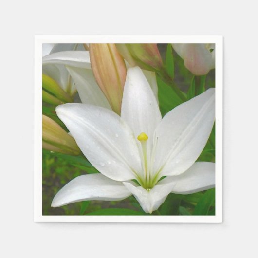 Pure White Lily Napkin Serviette (Vorderseite)