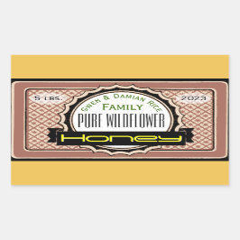 Pure Wildblume Gepasster Honey Jar Rechteckiger Aufkleber