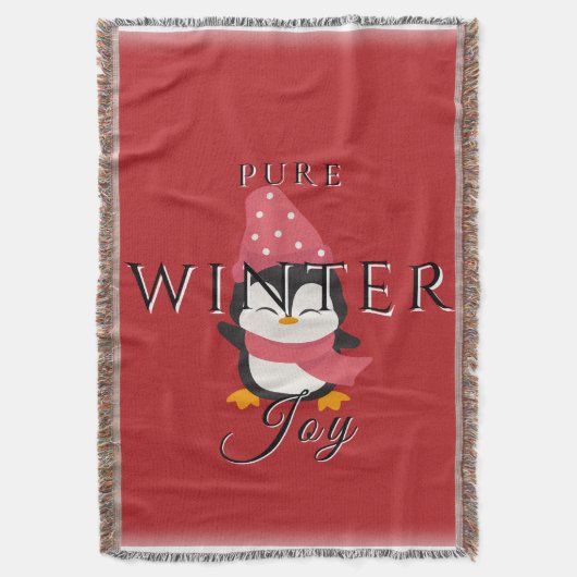 Pure Winter Joy mit Pinguin Decke (Vorderseite Vertikal)