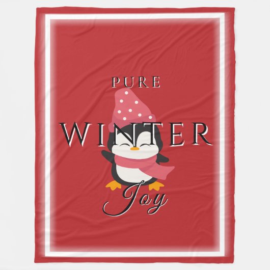 Pure Winter Joy mit Pinguin Fleece Blanket (Vorderseite)