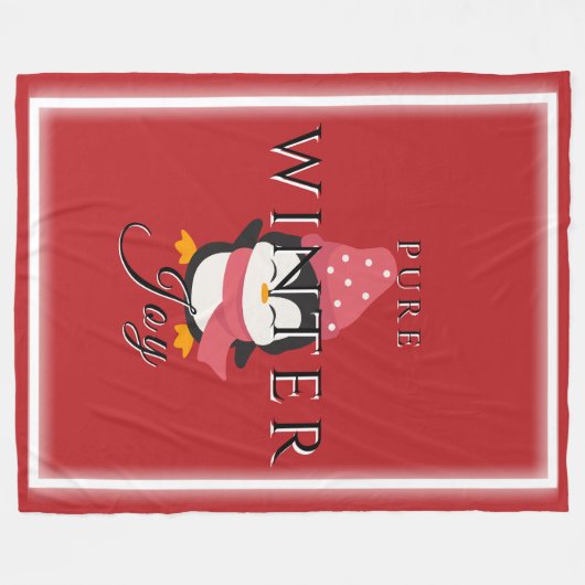 Pure Winter Joy mit Pinguin Fleece Blanket (Vorderseite (Horizontal))
