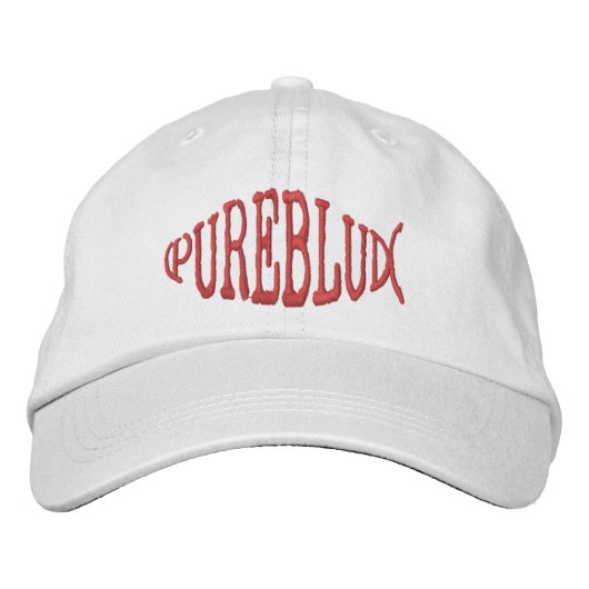 PureBlud-Weißhut Bestickte Baseballkappe (Vorderseite)