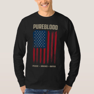 Pureblutamerikanische Flagge reiner blutgefleckter T-Shirt