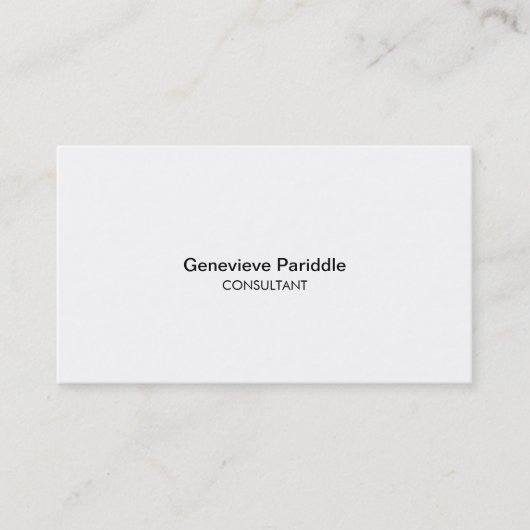 PurePro No7B schlichtes einfaches berufliches B&W Visitenkarte (Vorderseite)