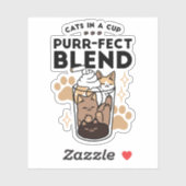 Purer Blend: Cat and Coffee Art for Pet Lovers Aufkleber (Blatt)
