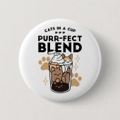 Purer Blend: Cat and Coffee Art for Pet Lovers Button (Vorderseite)