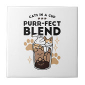 Purer Blend: Cat and Coffee Art for Pet Lovers Fliese (Vorderseite)