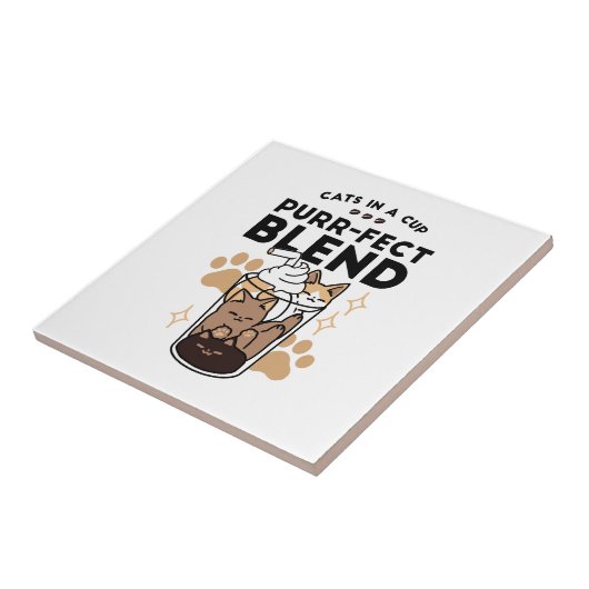 Purer Blend: Cat and Coffee Art for Pet Lovers Fliese (Seite)