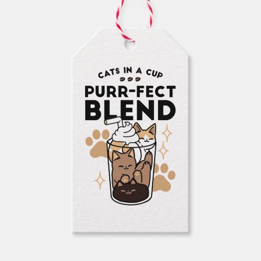 Purer Blend: Cat and Coffee Art for Pet Lovers Geschenkanhänger (Vorderseite)