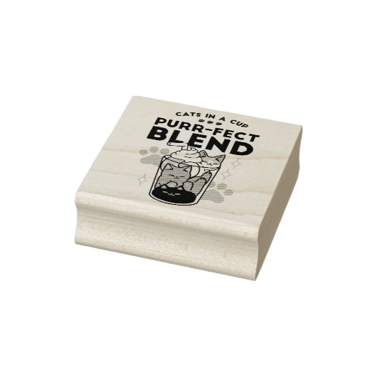 Purer Blend: Cat and Coffee Art for Pet Lovers Gummistempel (Stempel)