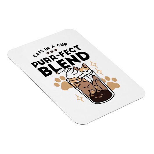 Purer Blend: Cat and Coffee Art for Pet Lovers Magnet (Rechte Seite)