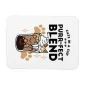 Purer Blend: Cat and Coffee Art for Pet Lovers Magnet (Horizontal)