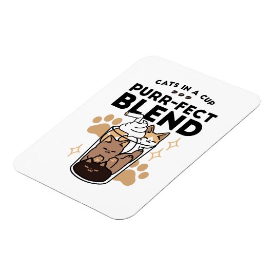 Purer Blend: Cat and Coffee Art for Pet Lovers Magnet (Linke Seite)