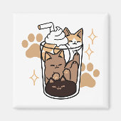 Purer Blend: Cat and Coffee Art for Pet Lovers Magnet (Vorne)