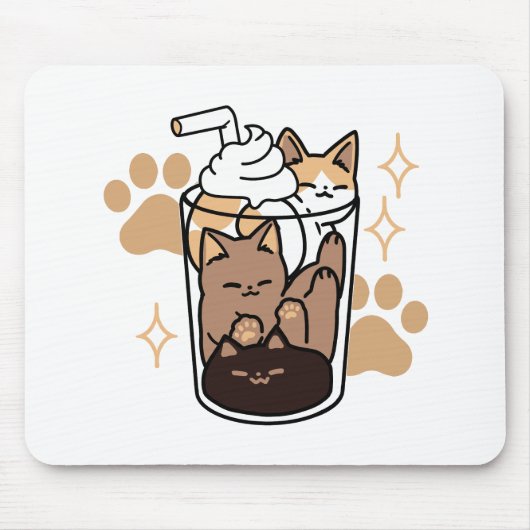 Purer Blend: Cat and Coffee Art for Pet Lovers Mousepad (Vorne)