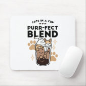 Purer Blend: Cat and Coffee Art for Pet Lovers Mousepad (Mit Mouse)