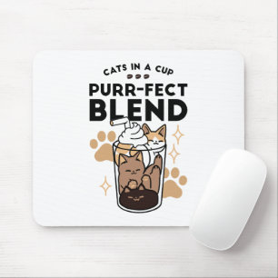 Purer Blend: Cat and Coffee Art for Pet Lovers Mousepad